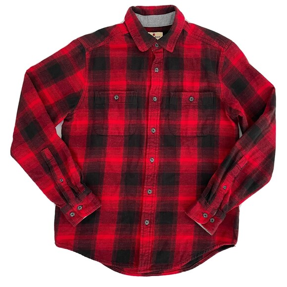 Woolrich Button Down Red Black Buffalo Plaid Augusta Flannel Shirt Cotton Sz S - Picture 2 of 11